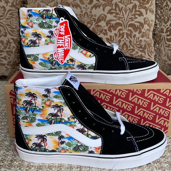 Vans WMNS Sk8-Hi ALOHA Black/True White Sneakers - Picture 2 of 16